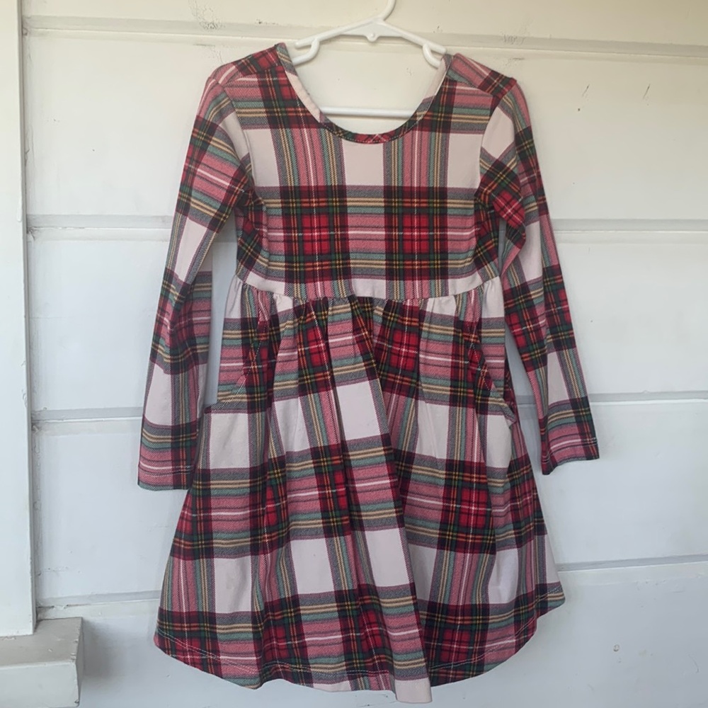 Hanna Andersson red plaid long sleeve swing dress